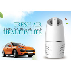 Purificator de aer pentru automobil OBERON 05A, 8m³/h, 360°, Ultra silentios, Hepa + ionizator, LED, Alb