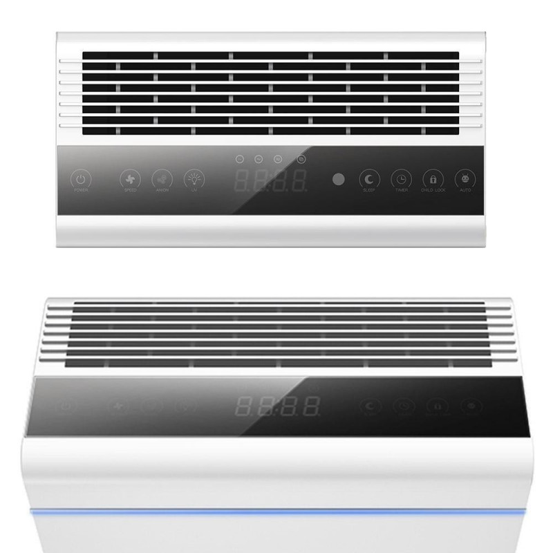 Purificator de aer Attractive Oberon 350, 85W, Pana la 65 m², 350 m³/h, 3 viteze, Wi-Fi, Ionizare, Senzori inteligenti, Telecomanda, Ecran tactil, Alb/Negru