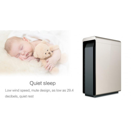 Purificator de aer Attractive Oberon 350, 85W, Pana la 65 m², 350 m³/h, 3 viteze, Wi-Fi, Ionizare, Senzori inteligenti, Telecomanda, Ecran tactil, Alb/Negru