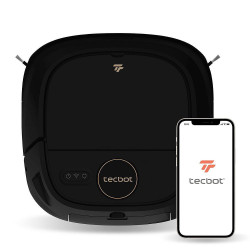 Robot aspirator Tecbot M1, Li-ion 5200 mAh, 4000 Pa, 0.5 l, HEPA, Wi-Fi, Autonomie pana la 160 min, Mop cu auto-curățare, Negru