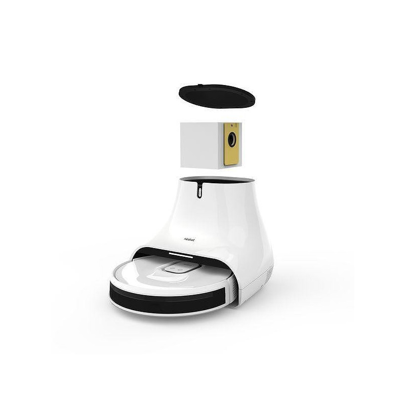 Robot aspirator Neabot NoMo Q11, Li-ion 5200 mAh, Wi-Fi, 50W, 4000 Pa, 2.5 l, Curatare uscata / umeda, Filtru HEPA lavabil, Autogolire, Alb / Negru
