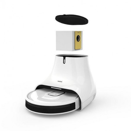 Robot aspirator Neabot NoMo Q11, Li-ion 5200 mAh, Wi-Fi, 50W, 4000 Pa, 2.5 l, Curatare uscata / umeda, Filtru HEPA lavabil, Autogolire, Alb / Negru
