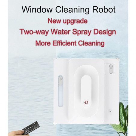 Robot curatare geamuri Spider SPRAY 2, 75W, 50 ml, 3800Pa, 3 miscari, Baterie incorporata, Pulverizare, Alb