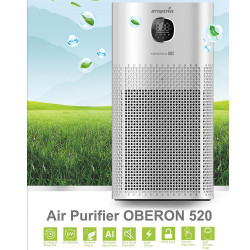Purificator de aer Atractiv OBERON 520, 50W, Pana la 62 m², Wi-Fi, 5 viteze, Timer, Mod de noapte, Telecomandă, Senzor inteligent de poluare, Alb