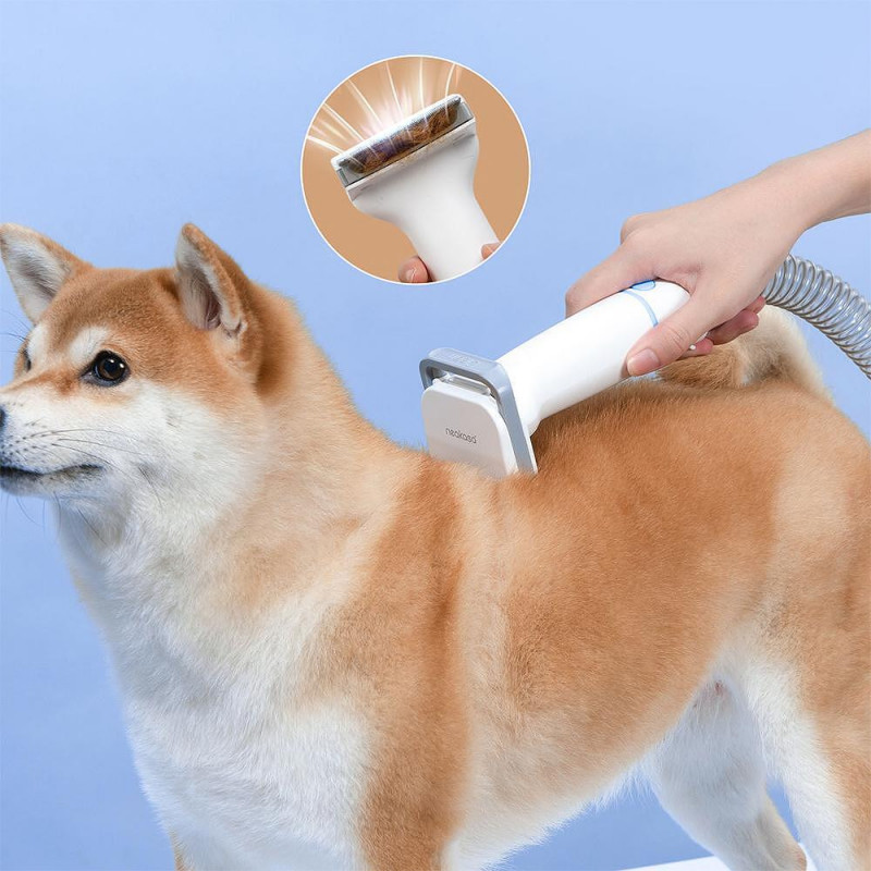 Aparat grooming animale de companie NEAKASA P2 Pro, 400W, 10500 Pa, 2 L, 5 duze, 3 trepte de aspiratie, Alb