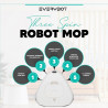 Robot curatare podele Everybot TS300, 27W, 300 ml, Umeda/uscata, Autonomie pana la 200 min, 6 moduri, Senzor anti-cadere/coliziune, Alb