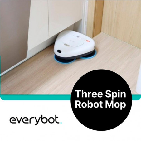 Robot curatare podele Everybot TS300, 27W, 300 ml, Umeda/uscata, Autonomie pana la 200 min, 6 moduri, Senzor anti-cadere/coliziune, Alb