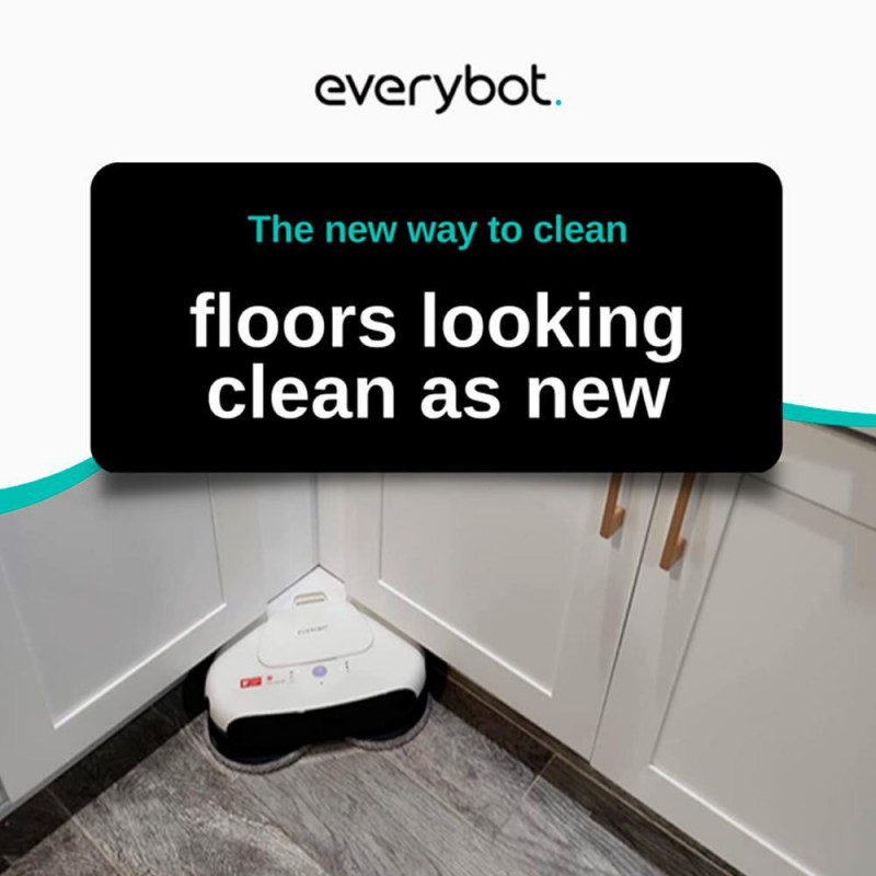 Robot curatare podele Everybot TS300, 27W, 300 ml, Umeda/uscata, Autonomie pana la 200 min, 6 moduri, Senzor anti-cadere/coliziune, Alb