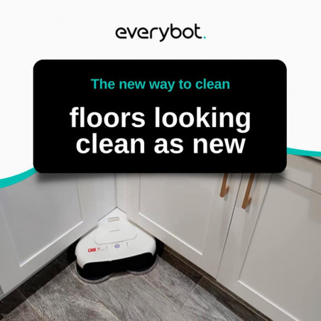 Robot curatare podele Everybot TS300, 27W, 300 ml, Umeda/uscata, Autonomie pana la 200 min, 6 moduri, Senzor anti-cadere/coliziune, Alb