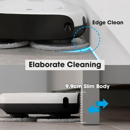 Robot curatare podele Everybot TS300, 27W, 300 ml, Umeda/uscata, Autonomie pana la 200 min, 6 moduri, Senzor anti-cadere/coliziune, Alb