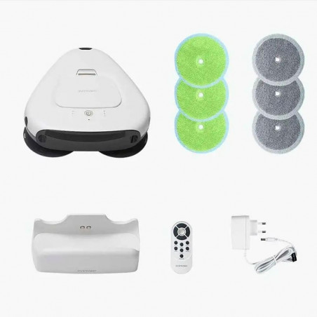 Robot curatare podele Everybot TS300, 27W, 300 ml, Umeda/uscata, Autonomie pana la 200 min, 6 moduri, Senzor anti-cadere/coliziune, Alb