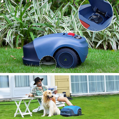 Robot de tuns gazon/iarba HOOKII Neomow S, Pentru până la 1000 m², 60 dB, Wi-Fi, 4G, Bluetooth, Autonomie pana la 120 min, Albastru