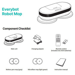 Robot curatare podele Everybot EDGE 2 RS350, 27W, 210 ml, Umeda/uscata, Autonomie pana la 200 min, 7 moduri, Senzor anti-cadere/coliziune, Alb