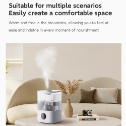 Umidificator de aer Xiaomi Lydsto F100S, 25W, 2,5 L, 3 trepte, 200 ml / h, Afisaj, Mod noapte, Timer, Alb