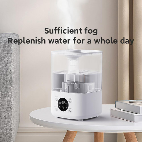Umidificator de aer Xiaomi Lydsto F100S, 25W, 2,5 L, 3 trepte, 200 ml / h, Afisaj, Mod noapte, Timer, Alb
