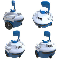 Robot de curatare piscine fara fir Wybot SPA 10, 2600 mAh, 28 W, Pentru pana la 10 m², 4 roti, Autonomie 30 min., Albastru