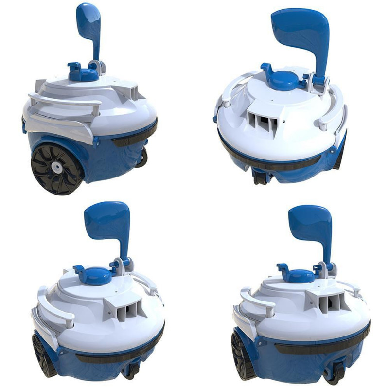 Robot de curatare piscine fara fir Wybot SPA 10, 2600 mAh, 28 W, Pentru pana la 10 m², 4 roti, Autonomie 30 min., Albastru