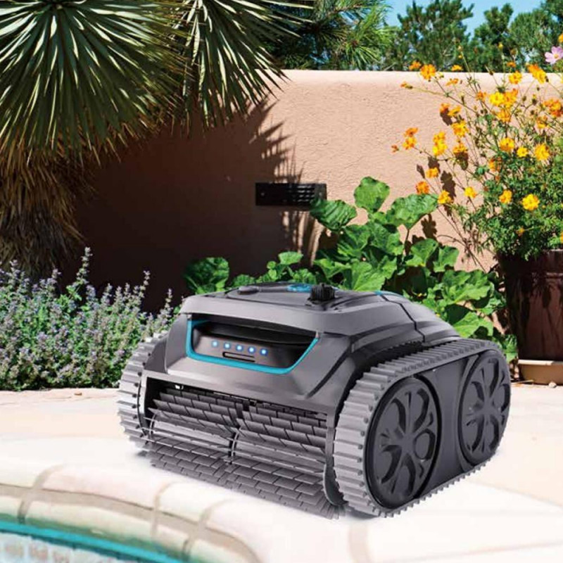 Robot curatare piscine fara fir Wybot S1, 80W, Li-Ion 6400 mAh, Pana la 120 m², 6 moduri, SMART, Autonomie pana la 200 min, Auto-parcare, Auto-revers, IPX8, Negru