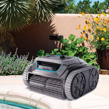 Robot curatare piscine fara fir Wybot S1, 80W, Li-Ion 6400 mAh, Pana la 120 m², 6 moduri, SMART, Autonomie pana la 200 min, Auto-parcare, Auto-revers, IPX8, Negru