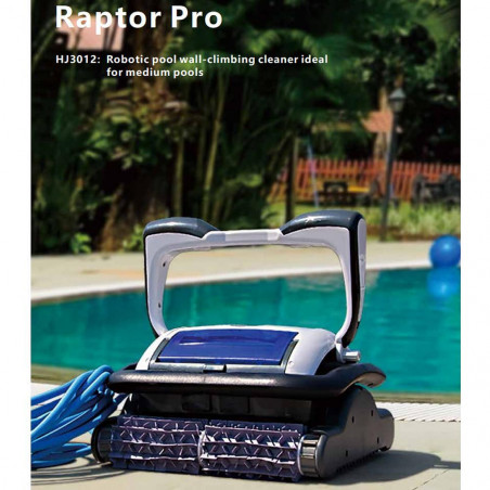 Robot de curatare piscine Wybot Raptor Pro, 150W, Pentru pana la 200 m2, 3 moduri de curatare, 3 moduri de miscare, Motor triplu, Negru