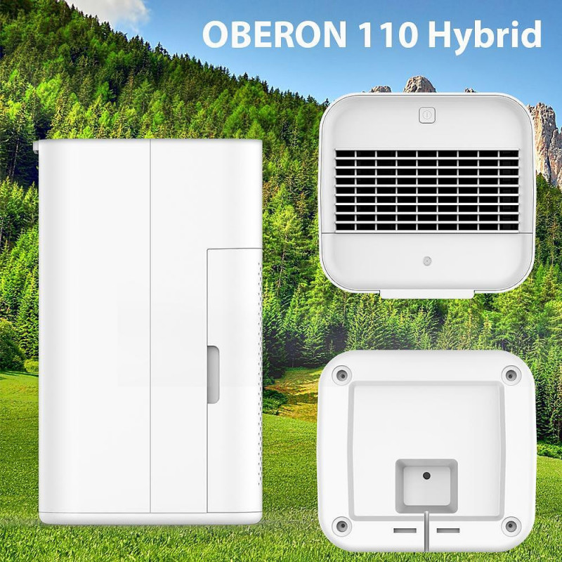 Purificator de aer si umidificator 2in1 Oberon 110 HYBRID, 21W, Pana la 15 m², 110 m³/h, Wi-Fi, 3 viteze, Filtru de carbon, Mod de noapte, Timer, Alb