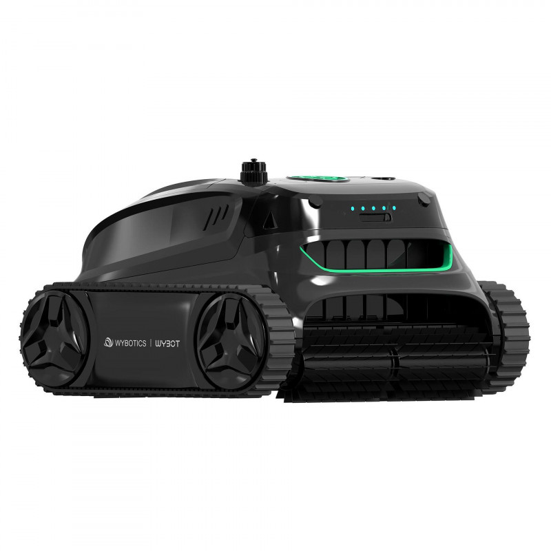 Robot curatare piscine fara fir Wybot S2, 91W, Pentru pana la 300 m², SMART, 3 moduri, Auto-parcare, Auto-revers, IPX8, Gri