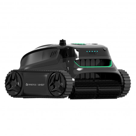 Robot curatare piscine fara fir Wybot S2, 91W, Pentru pana la 300 m², SMART, 3 moduri, Auto-parcare, Auto-revers, IPX8, Gri
