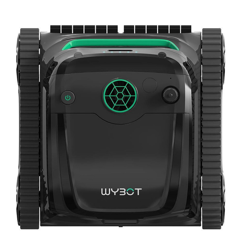 Robot curatare piscine fara fir Wybot S2, 91W, Pentru pana la 300 m², SMART, 3 moduri, Auto-parcare, Auto-revers, IPX8, Gri