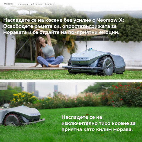 Robot tuns iarba/gazon HOOKII Neomow X Pro, 6000 m², 4 moduri, Functionare fara cablu sau antene, 60 dB, Wi-Fi, 4G, Bluetooth, Autonomie 180 min, Gri