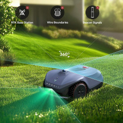 Robot tuns iarba/gazon HOOKII Neomow X Pro, 6000 m², 4 moduri, Functionare fara cablu sau antene, 60 dB, Wi-Fi, 4G, Bluetooth, Autonomie 180 min, Gri
