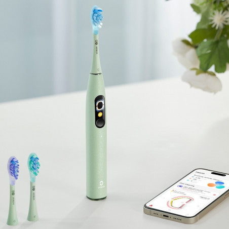 Periuta de dinti electrica Oclean X Ultra 20, Asistent vocal AI, 84000 rpm, Wi-Fi, Bluetooth, Ecran tactil, Autonomie de pana la 40 zile, Verde