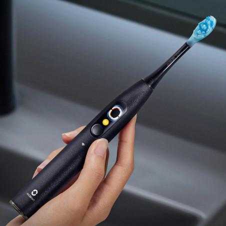 Periuta de dinti electrica Oclean X Ultra 20, Asistent vocal AI, 84000 rpm, Wi-Fi, Bluetooth, Ecran tactil, Autonomie pana la 40 zile, Negru