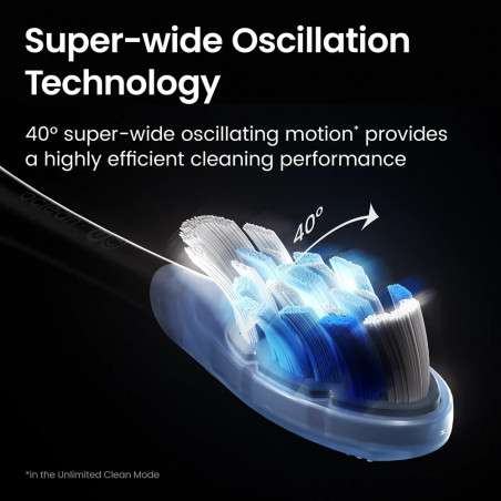 Periuta de dinti electrica Oclean X Ultra 20, Asistent vocal AI, 84000 rpm, Wi-Fi, Bluetooth, Ecran tactil, Autonomie pana la 40 zile, Negru