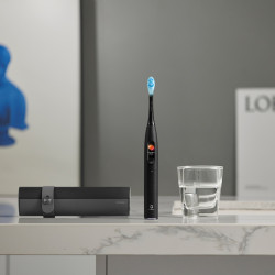 Periuta de dinti electrica Oclean X Ultra 20 S, 84000 rpm, AI, Senzori inteligenti, Bluetooth, Wi-Fi, Adaptare la tratamentul ortodontic, LED, 3 capete, Negru