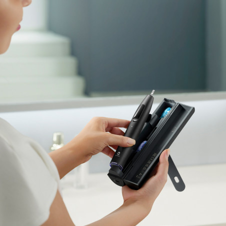 Periuta de dinti electrica Oclean X Ultra 20 S, 84000 rpm, AI, Senzori inteligenti, Bluetooth, Wi-Fi, Adaptare la tratamentul ortodontic, LED, 3 capete, Negru