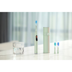 Periuta de dinti electrica Oclean X Ultra 20 S, 84000 rpm, AI, Senzori inteligenti, Bluetooth, Wi-Fi, Adaptare la tratamentul ortodontic, LED, 3 capete, Verde