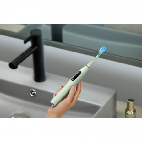 Periuta de dinti electrica Oclean X Ultra 20 S, 84000 rpm, AI, Senzori inteligenti, Bluetooth, Wi-Fi, Adaptare la tratamentul ortodontic, LED, 3 capete, Verde