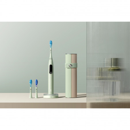 Periuta de dinti electrica Oclean X Ultra 20 S, 84000 rpm, AI, Senzori inteligenti, Bluetooth, Wi-Fi, Adaptare la tratamentul ortodontic, LED, 3 capete, Verde