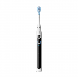 Periuță de dinți electrică Oclean X Pro 20 Set, AI, Maglev 4.0, 84000 RPM, Wi-Fi, FlexFit, IPX7, alertă de zonă ratată, autonomie 40 de zile, husă, alb