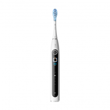 Periuță de dinți electrică Oclean X Pro 20 Set, AI, Maglev 4.0, 84000 RPM, Wi-Fi, FlexFit, IPX7, alertă de zonă ratată, autonomie 40 de zile, husă, alb