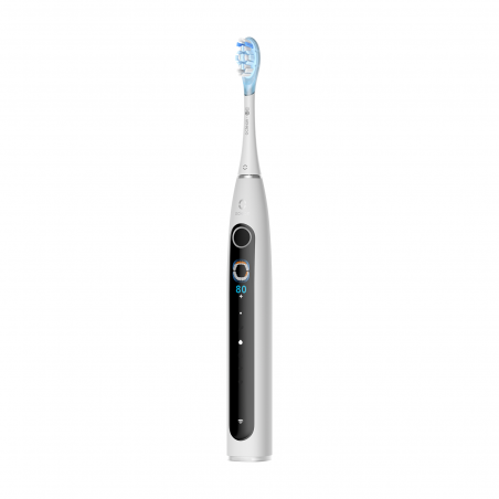 Periuță de dinți electrică Oclean X Pro 20 Set, AI, Maglev 4.0, 84000 RPM, Wi-Fi, FlexFit, IPX7, alertă de zonă ratată, autonomie 40 de zile, husă, alb