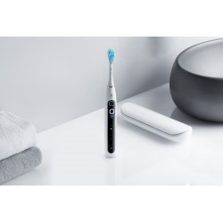 Periuță de dinți electrică Oclean X Pro 20 Set, AI, Maglev 4.0, 84000 RPM, Wi-Fi, FlexFit, IPX7, alertă de zonă ratată, autonomie 40 de zile, husă, alb