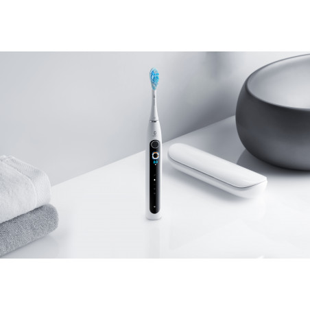 Periuță de dinți electrică Oclean X Pro 20 Set, AI, Maglev 4.0, 84000 RPM, Wi-Fi, FlexFit, IPX7, alertă de zonă ratată, autonomie 40 de zile, husă, alb