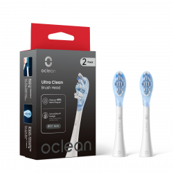 Set 2 capete de schimb pentru periutele de dinti Oclean Ultra Clean, Hard, Deep Cleaning, DuPont, FlexFit, Alb