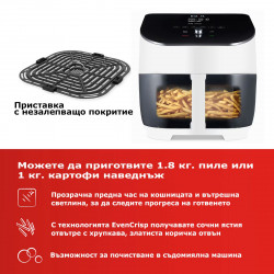 Instant Pot Vortex Plus Clearcook Hot Air Fryer 140319601, 1700W, 5.7L, 6 programe, 35-205C, iluminare interioară, alb
