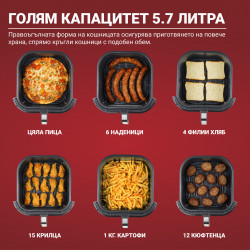 Instant Pot Vortex Plus ClearCook & OdourErase Hot Air Fryer 140310401, 1700W, 5.7L, 6 programe, 35-205C, EvenCrisp, filtru dublu, negru