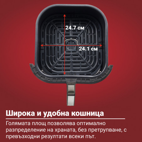 Instant Pot Vortex Plus ClearCook & OdourErase Hot Air Fryer 140310401, 1700W, 5.7L, 6 programe, 35-205C, EvenCrisp, filtru dublu, negru
