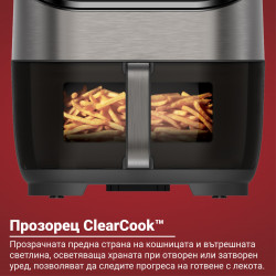 Instant Pot Vortex Plus ClearCook & OdourErase Hot Air Fryer 140310401, 1700W, 5.7L, 6 programe, 35-205C, EvenCrisp, filtru dublu, negru