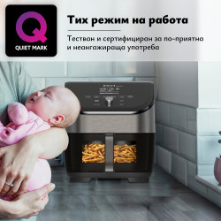 Instant Pot Vortex Plus ClearCook & OdourErase Hot Air Fryer 140310401, 1700W, 5.7L, 6 programe, 35-205C, EvenCrisp, filtru dublu, negru