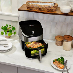 Instant Pot Vortex Plus ClearCook & OdourErase Hot Air Fryer 140310401, 1700W, 5.7L, 6 programe, 35-205C, EvenCrisp, filtru dublu, negru